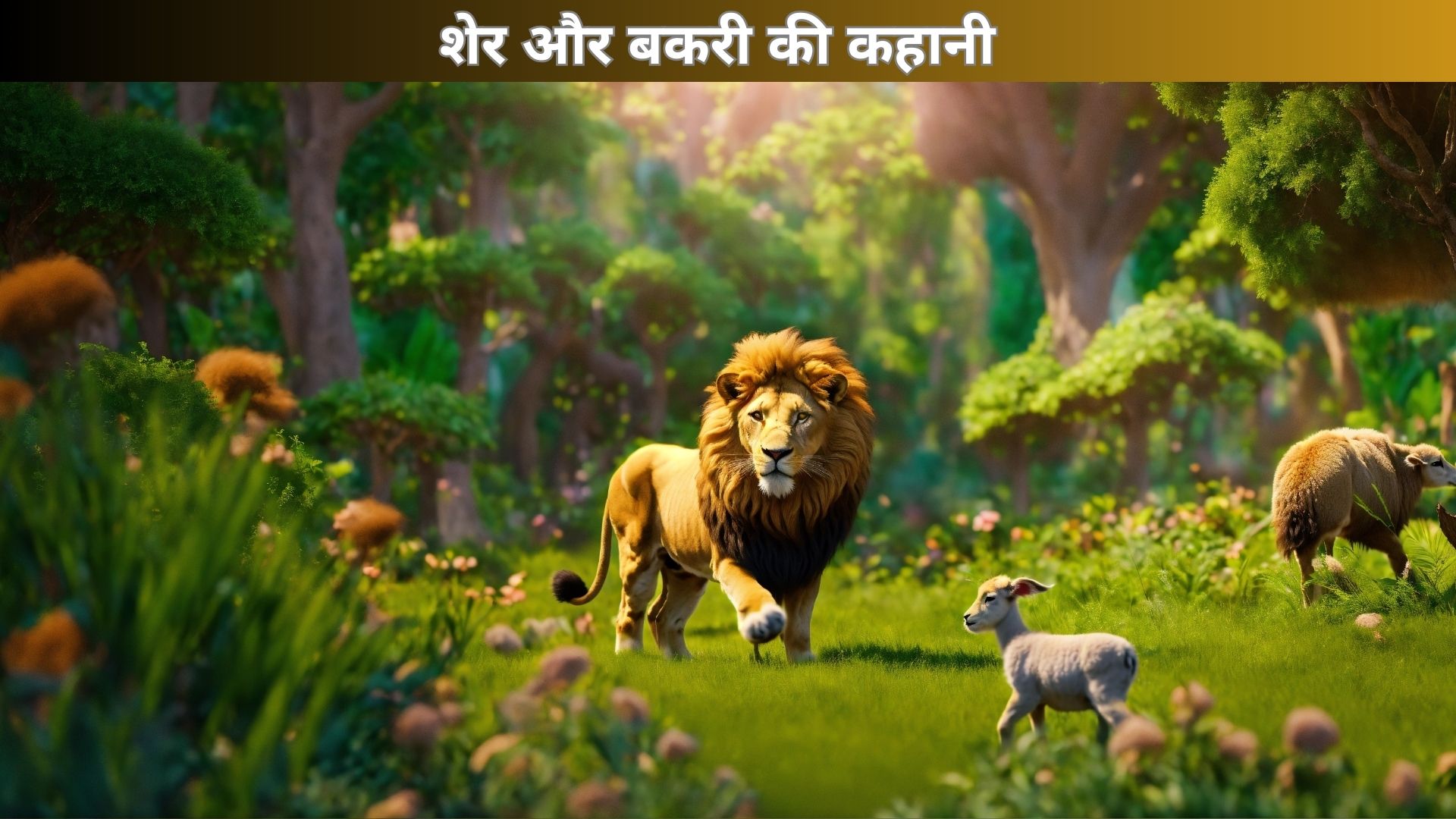 शेर और बकरी की कहानी | Hindi Moral Stories For Kids